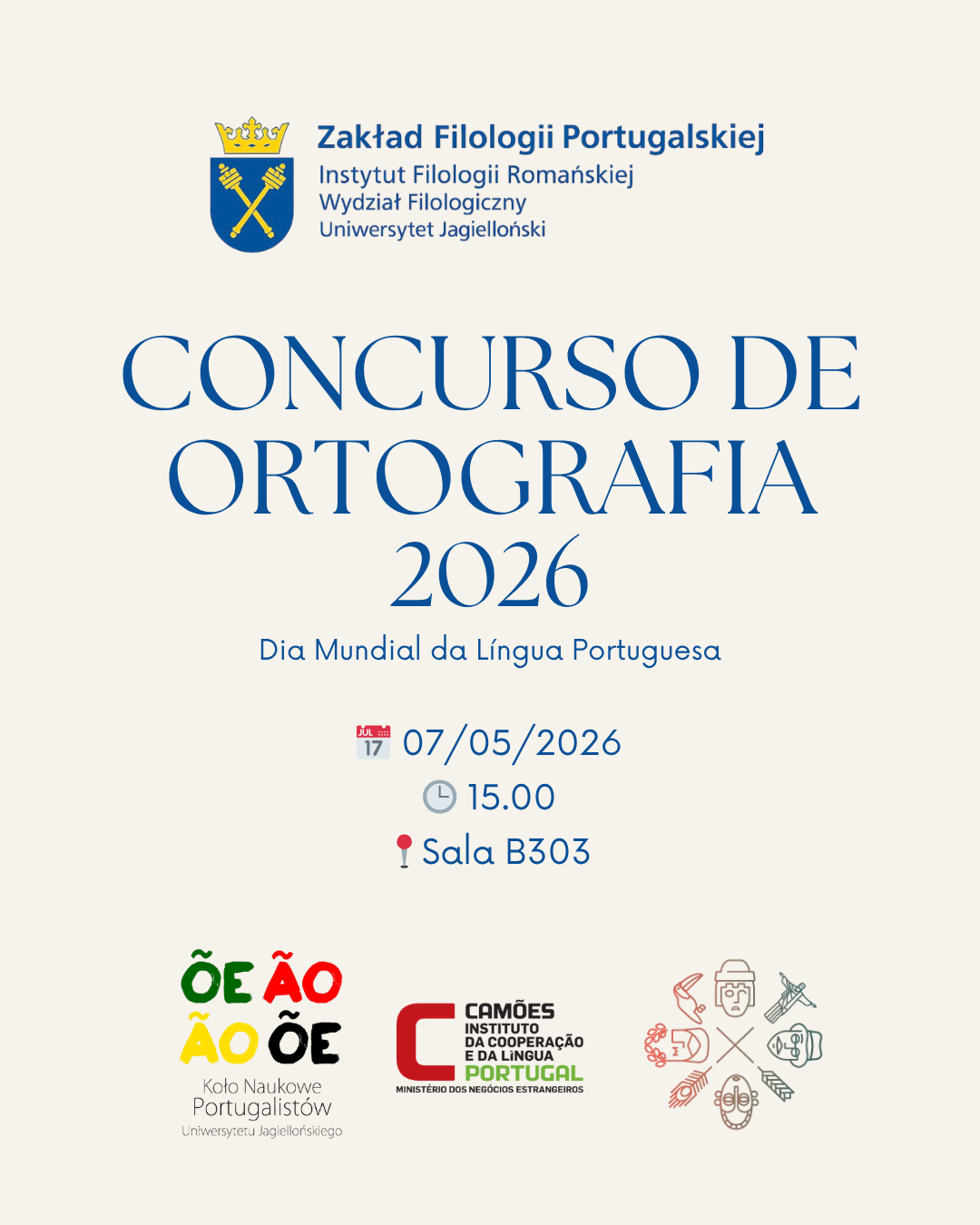 Plakat promocyjny konkursu ortograficznego z 2026 roku. 